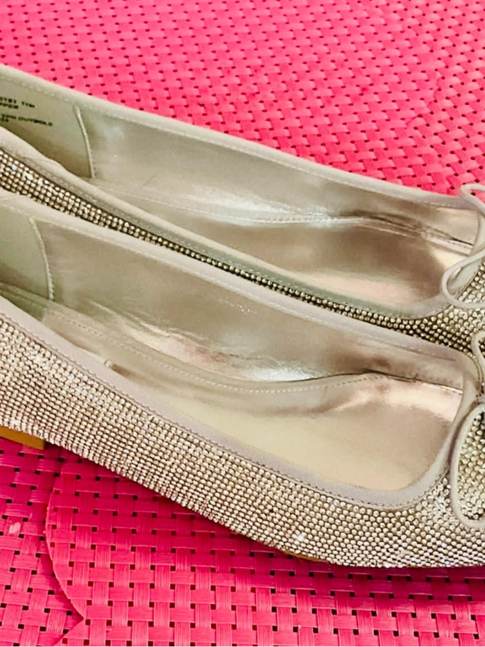 Brand New w/out box Steve Madden Champagne Rhinestone Ballet Flats